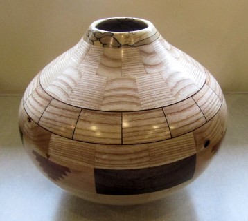 This segmented vase won Chris Withall the turning of the month certificate